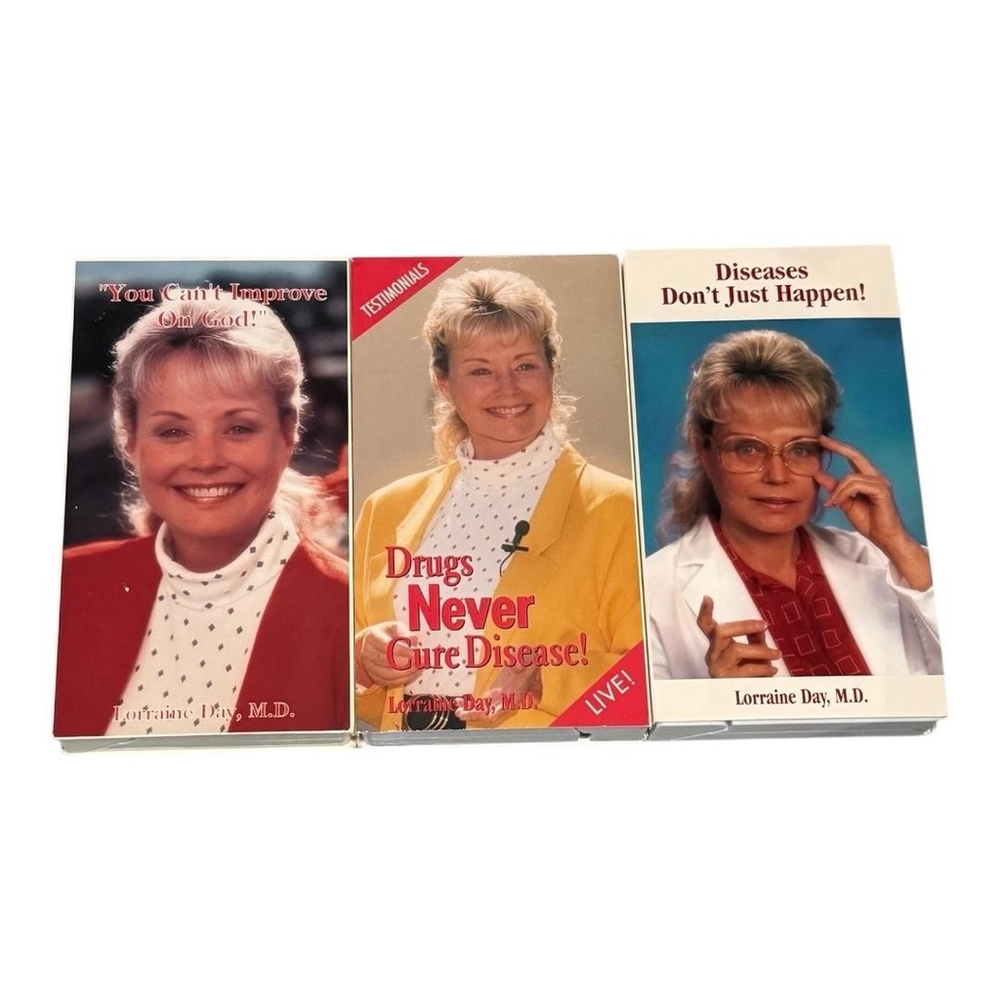 Vintage Lorraine Day M.D. VHS Lot of 3 Health Wellness Lectures Rockford Press